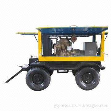 Trailer Generator, Hyundai Diesel Engine Generator Set with Stamford Alternator Mobile Generator